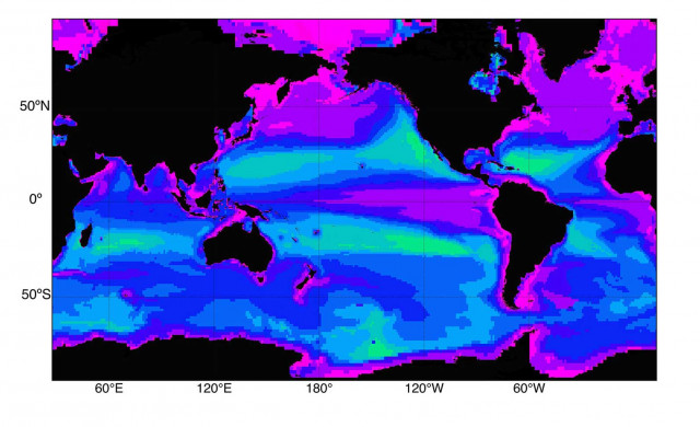 Panel B is the COBALT upper ocean biogeochemistry model's prediction of DCM depth when microzooplankton grazing increases with increasing light availability.