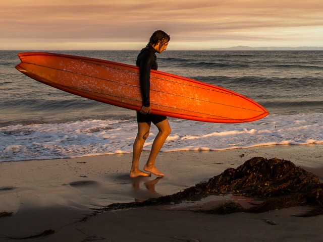 Surfer at Campus Point. Credit: Matt Perko