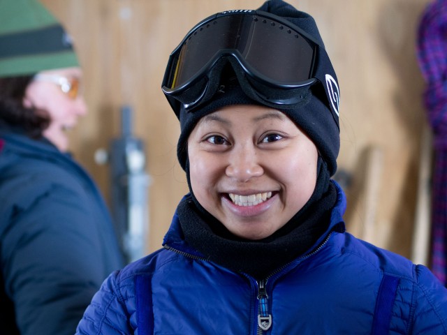 Juliet Wong collecting samples near McMurdo Station, Antarctica. Credit: Umihiko Hoshijima