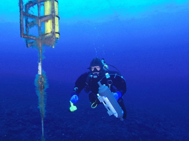 Water sampling under antarctic ice. Credit: Steve Rupp